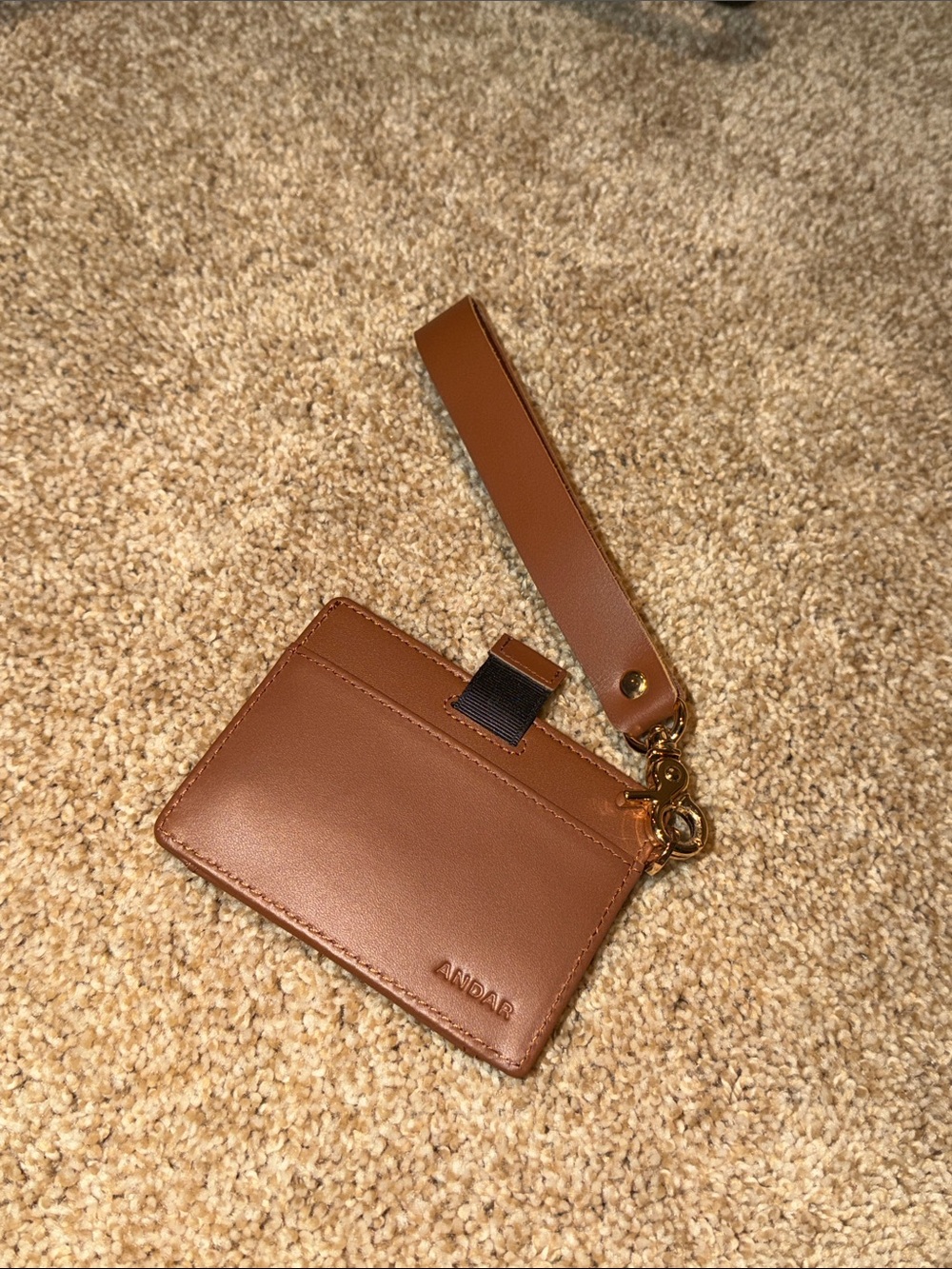 Andar Brown Leather Card & Key Wristlet